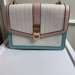Aldo White & Pastels Quilted Shoulder Bag with Gold Clasp